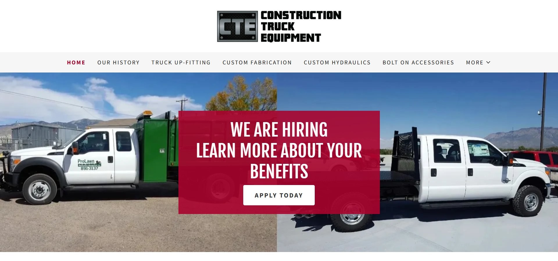 Construction Truck Equipment website screenshot